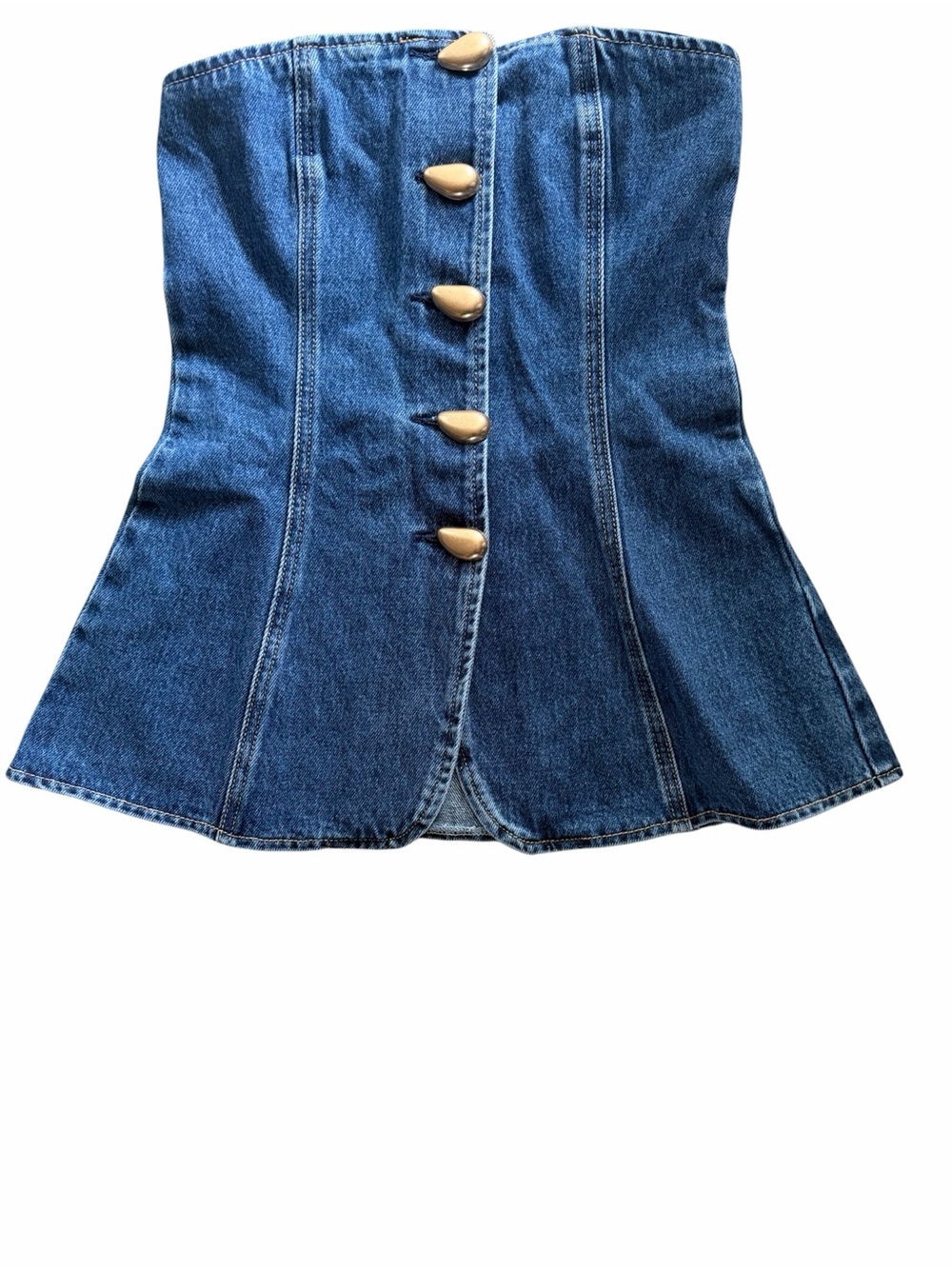MESHKI Lennox Strapless Long Line Button Top - Picture 5 of 6